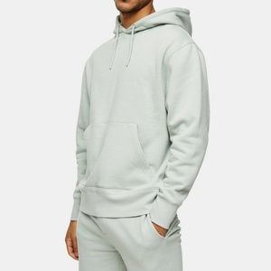 Topman by Topshop Men's Pullover Hoodie Sweatshirt Green Small